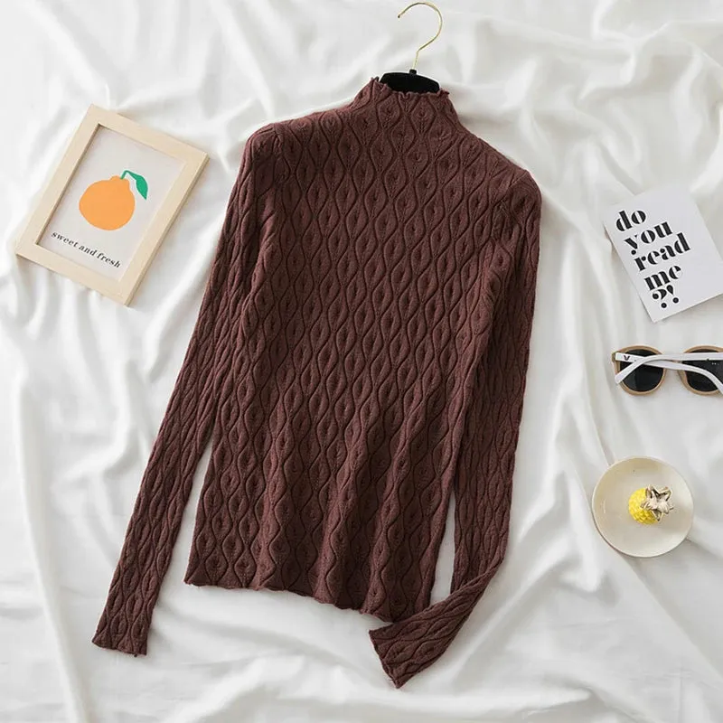 High neck  Knitted Sweater Jumper