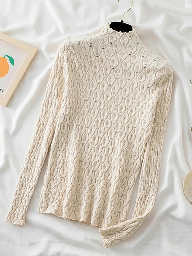 High neck  Knitted Sweater Jumper