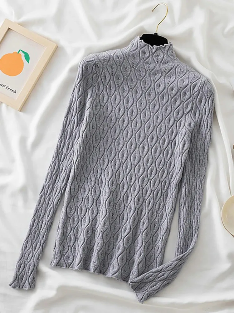 High neck  Knitted Sweater Jumper