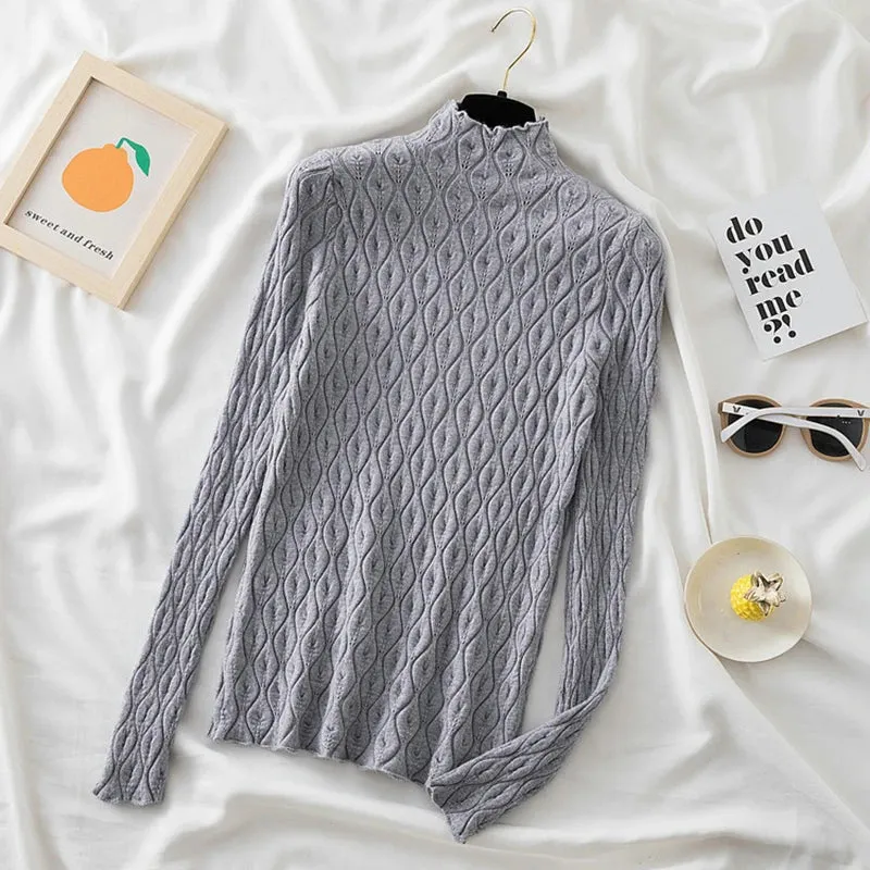 High neck  Knitted Sweater Jumper