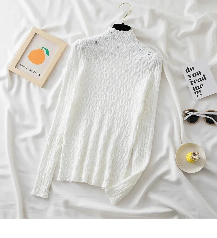 High neck  Knitted Sweater Jumper