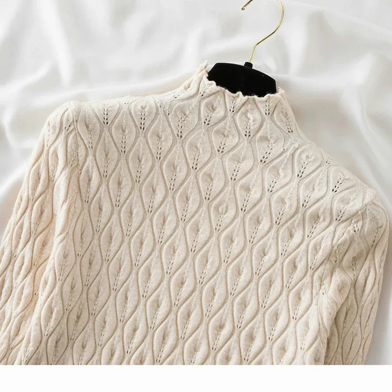 High neck  Knitted Sweater Jumper