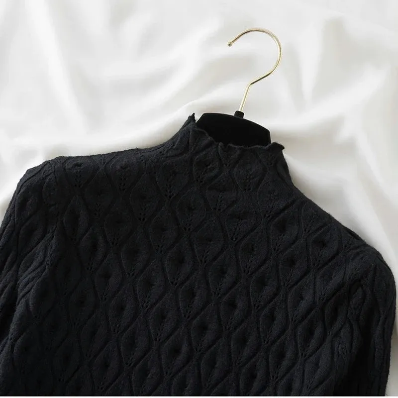 High neck  Knitted Sweater Jumper