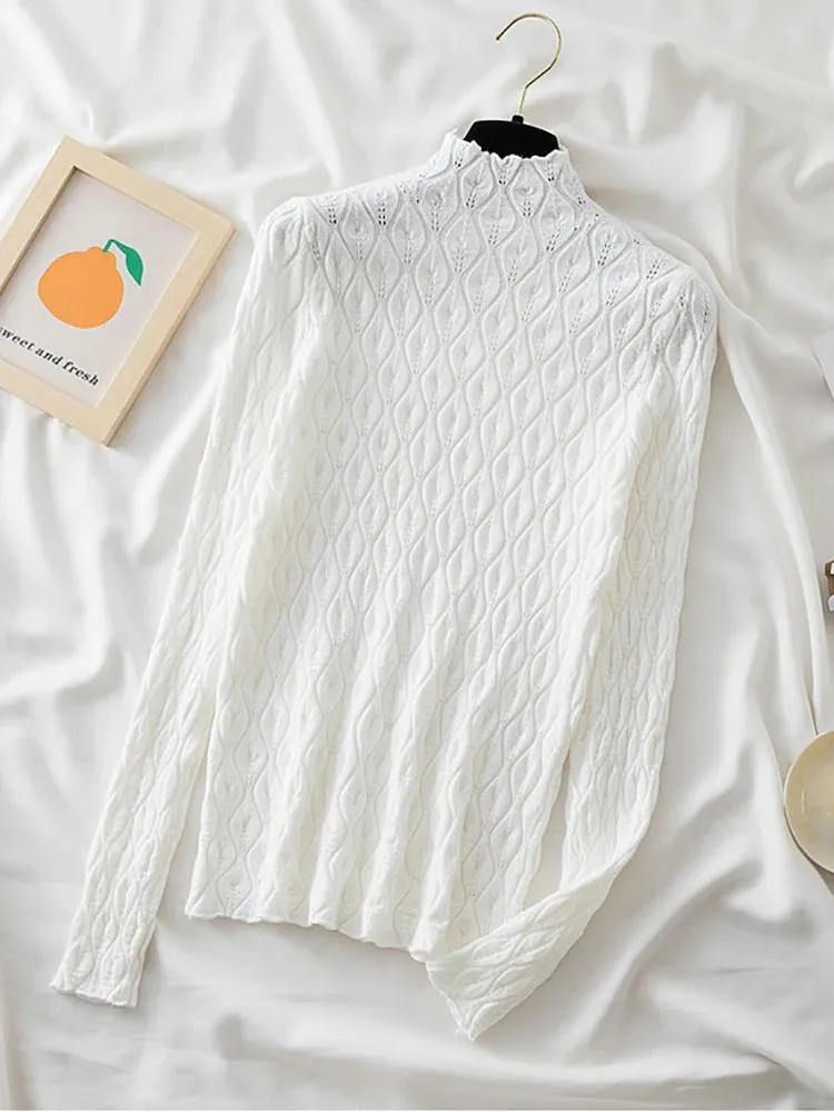 High neck  Knitted Sweater Jumper