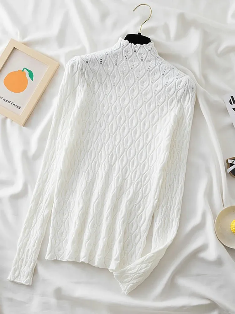 High neck  Knitted Sweater Jumper