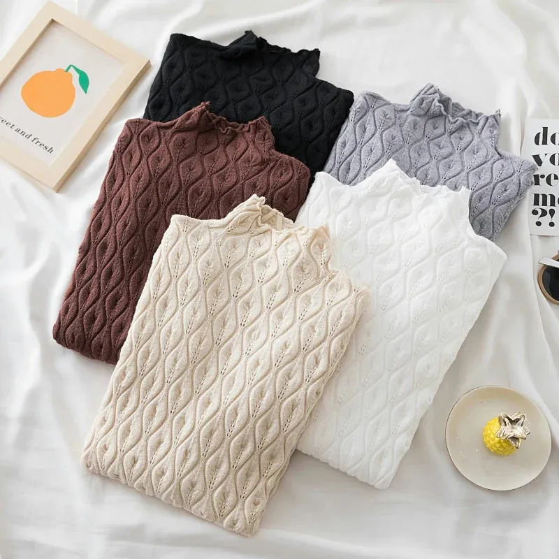 High neck  Knitted Sweater Jumper