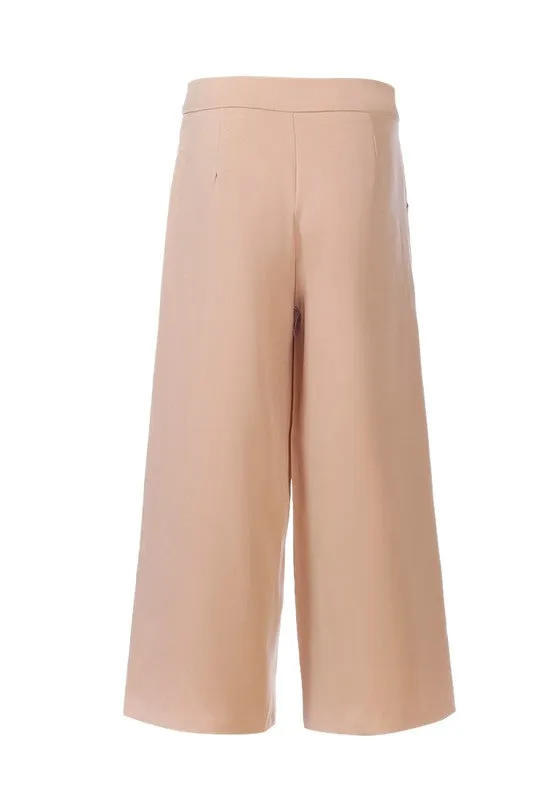 High Rise Cropped Culottes Trousers