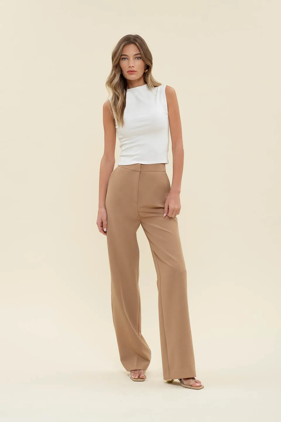 HIGH WAIST STRAIGHT LEG DRESS PANTS