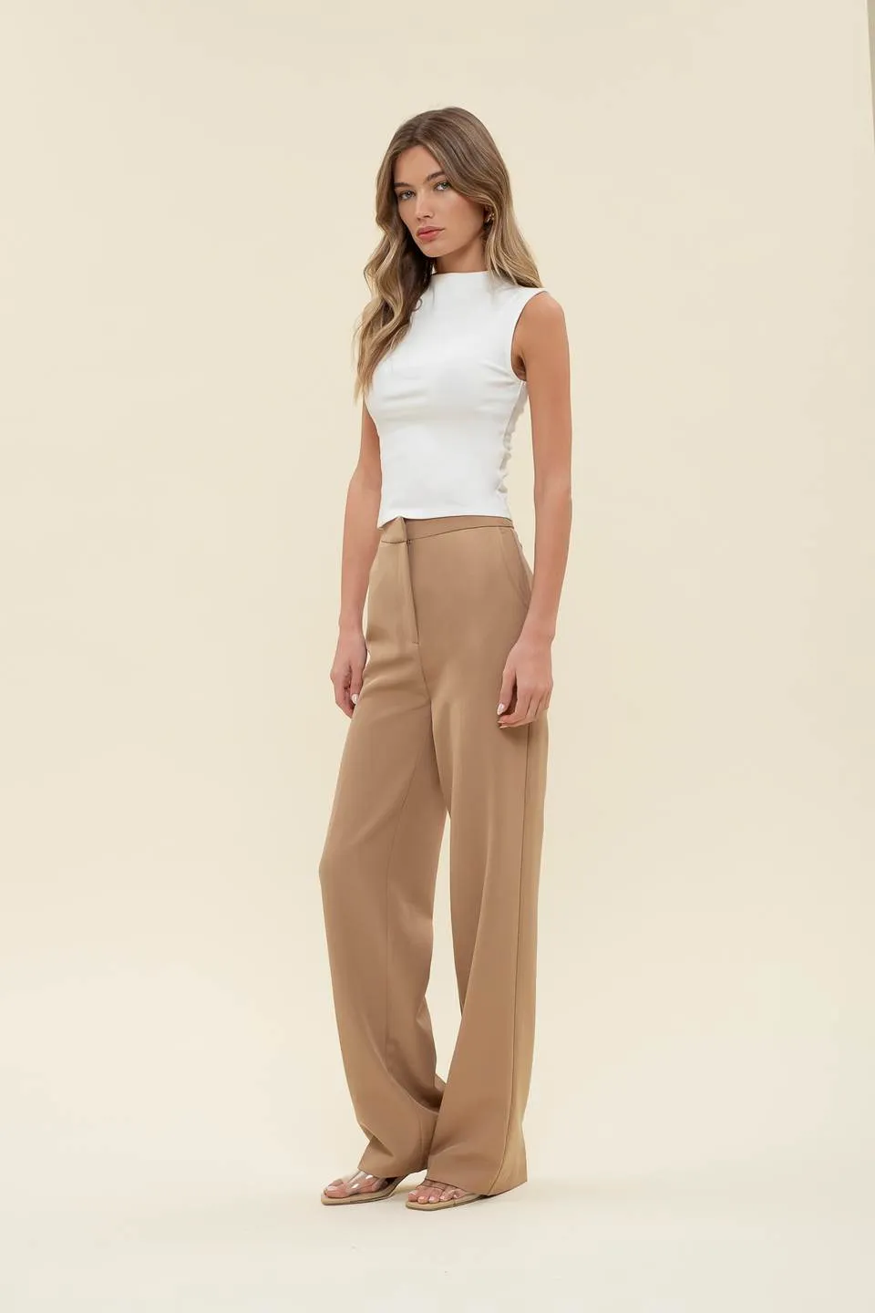 HIGH WAIST STRAIGHT LEG DRESS PANTS