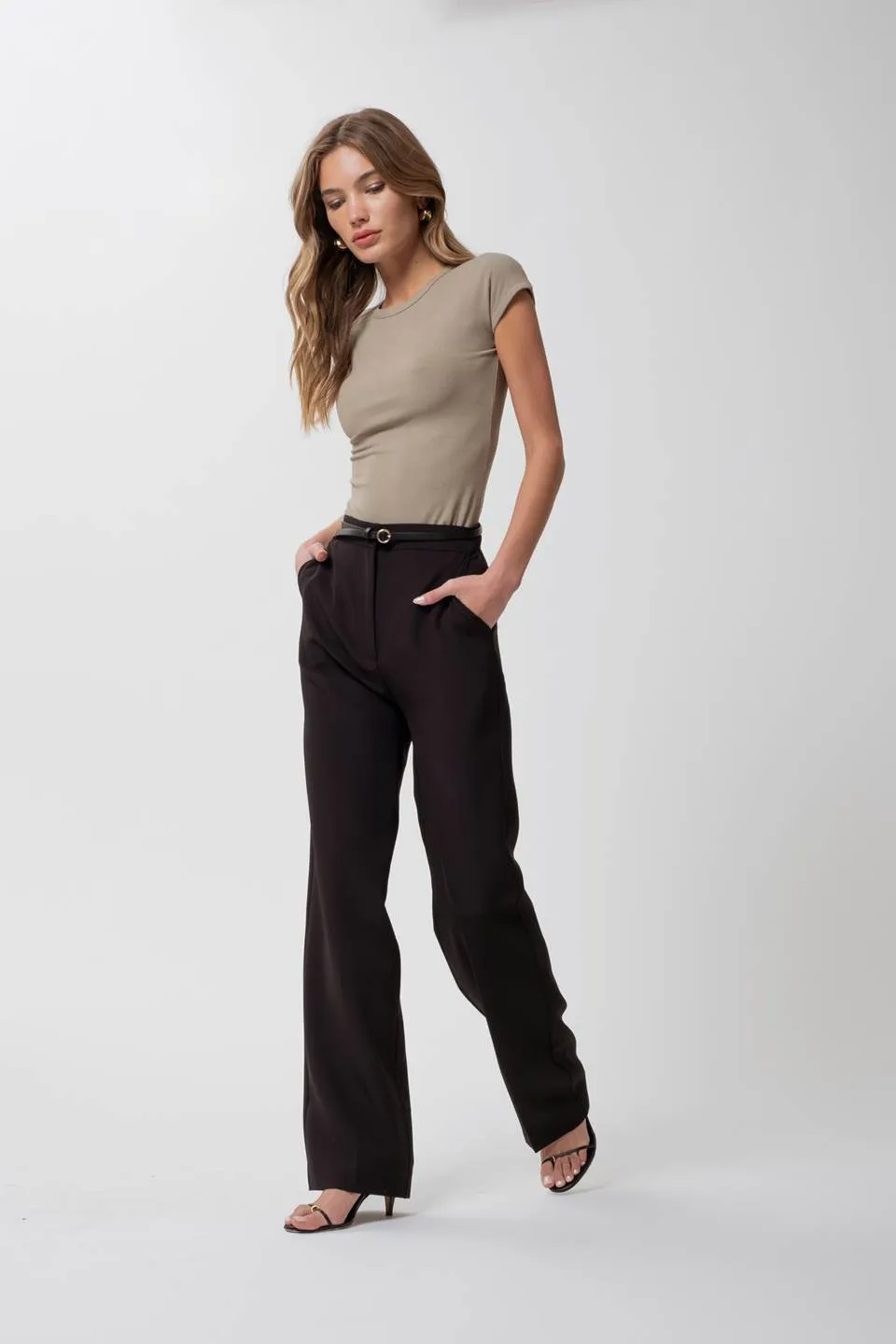 HIGH WAIST STRAIGHT LEG DRESS PANTS