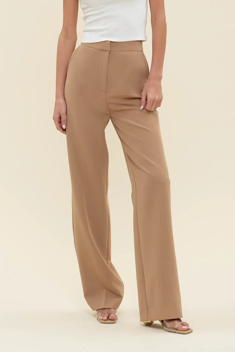 HIGH WAIST STRAIGHT LEG DRESS PANTS