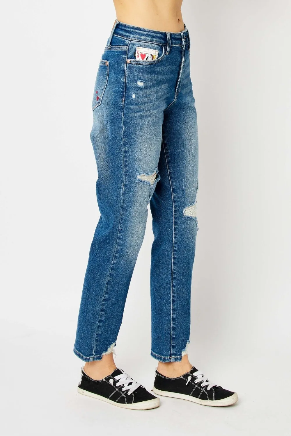 Judy Blue Queen Of Hearts Coin Pocket BF Jeans