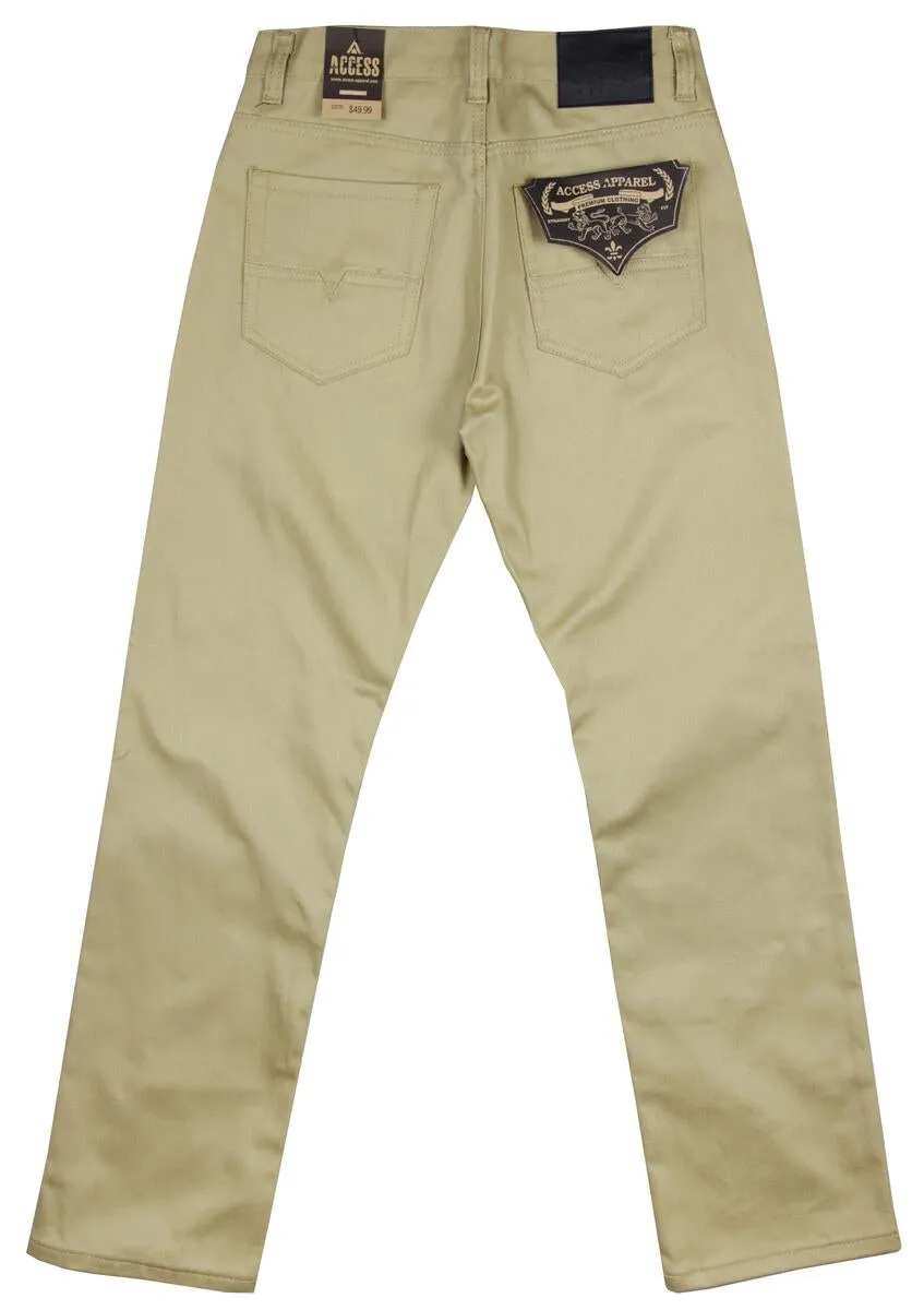 Khaki Men's Loose-Fit Jeans by Access Apparel Style No: AP14011