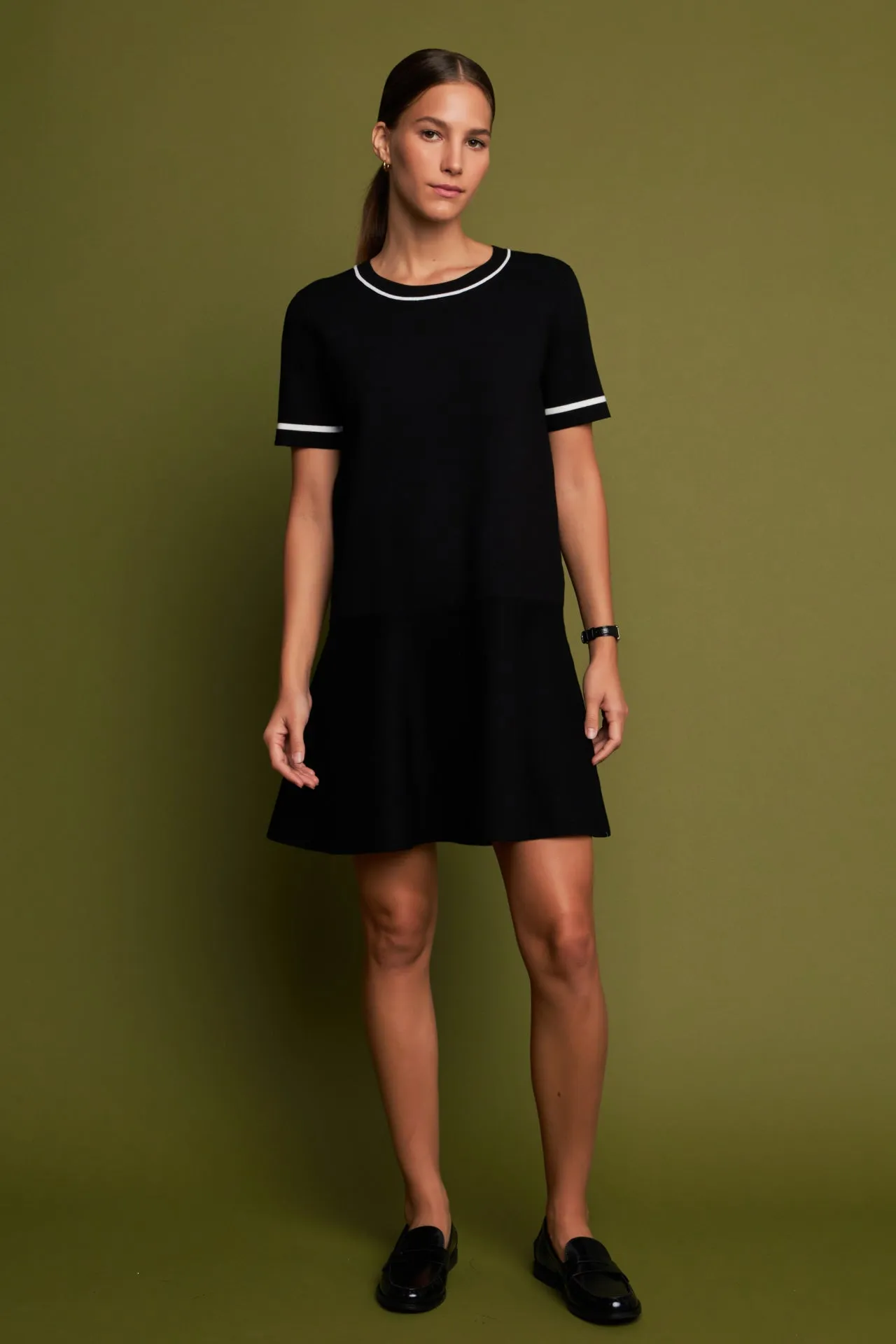 Knit Contrast Mini Dress