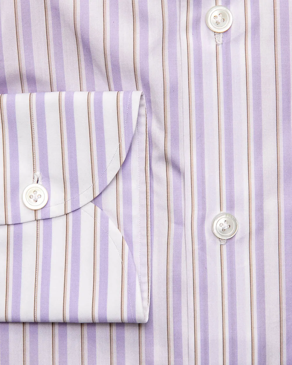 Lavender and Tan Striped Shirt