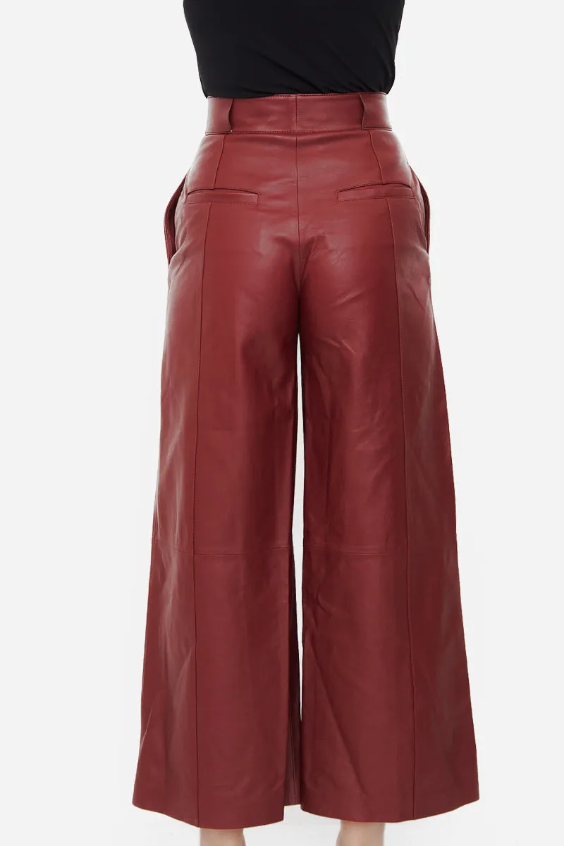 LEATHER CULOTTES WITH TAGS