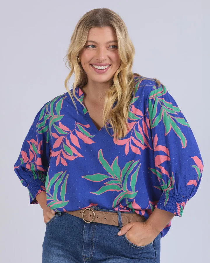 Leilani Blouse Lani Tropical Print