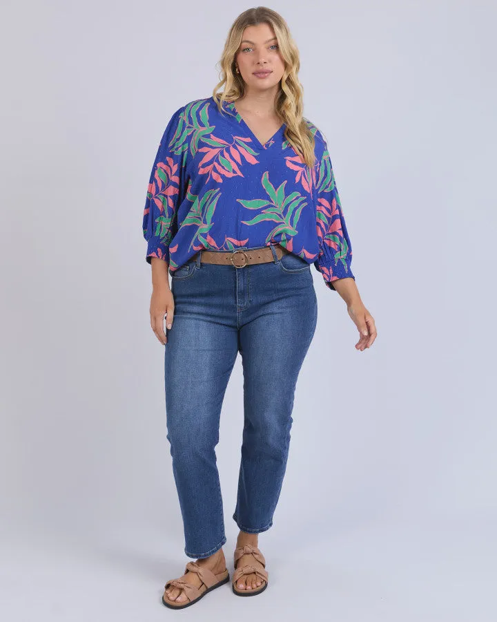 Leilani Blouse Lani Tropical Print