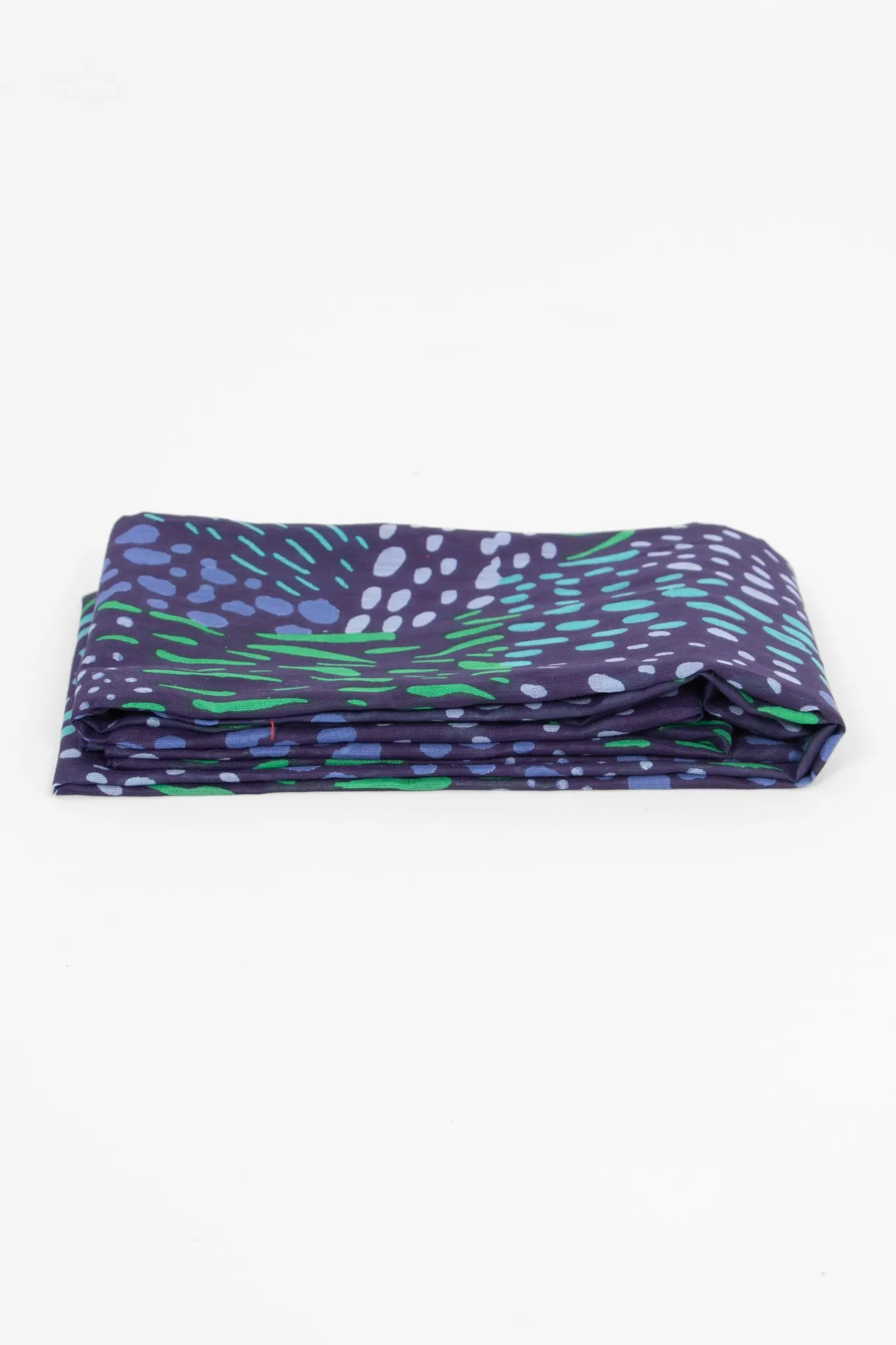 Leilani Lightweight Cotton Scarf - Navy Blue, Spotted Abstract Print