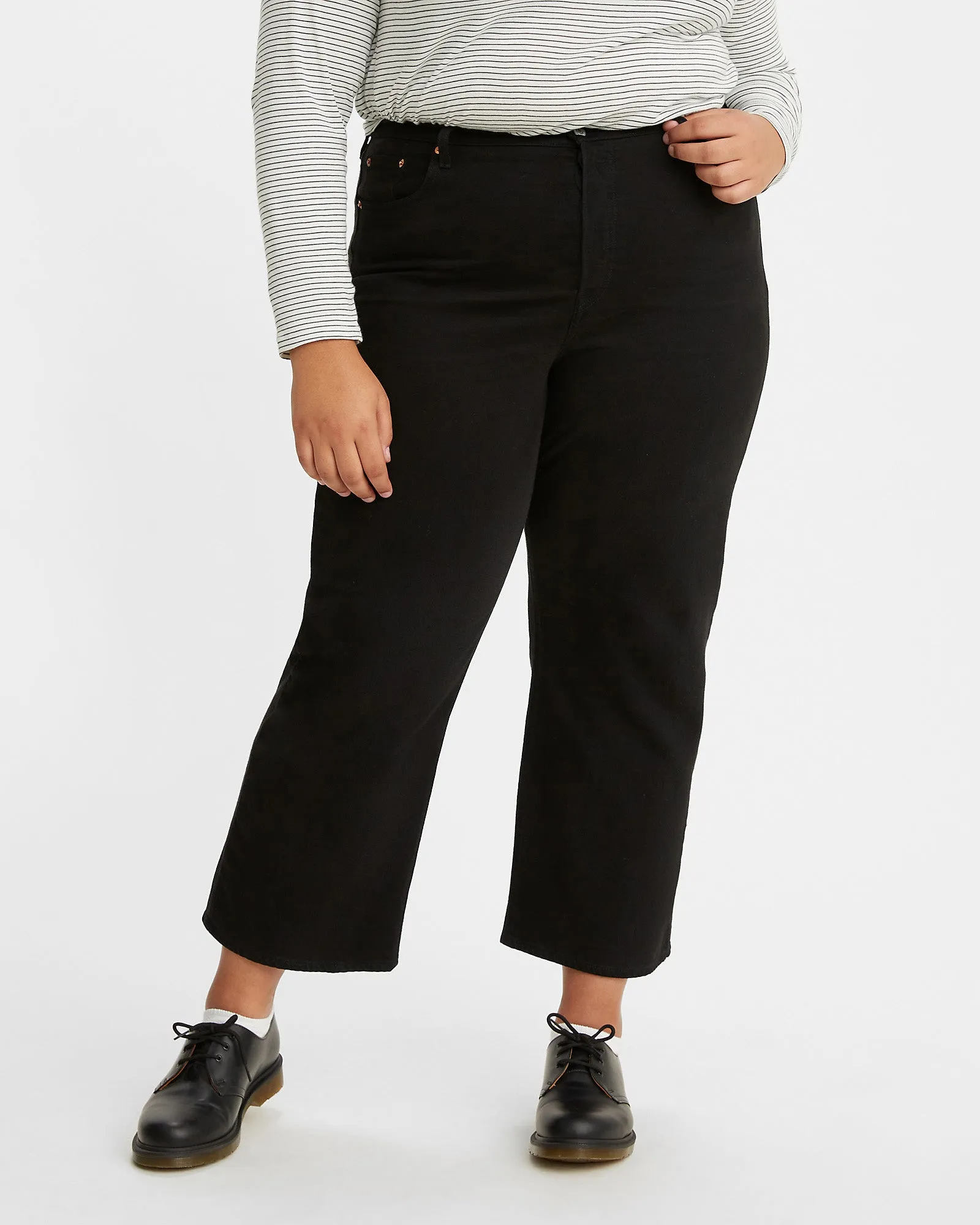 Levi's® Womens Plus Ribcage Straight Ankle Jeans - Black Sprout