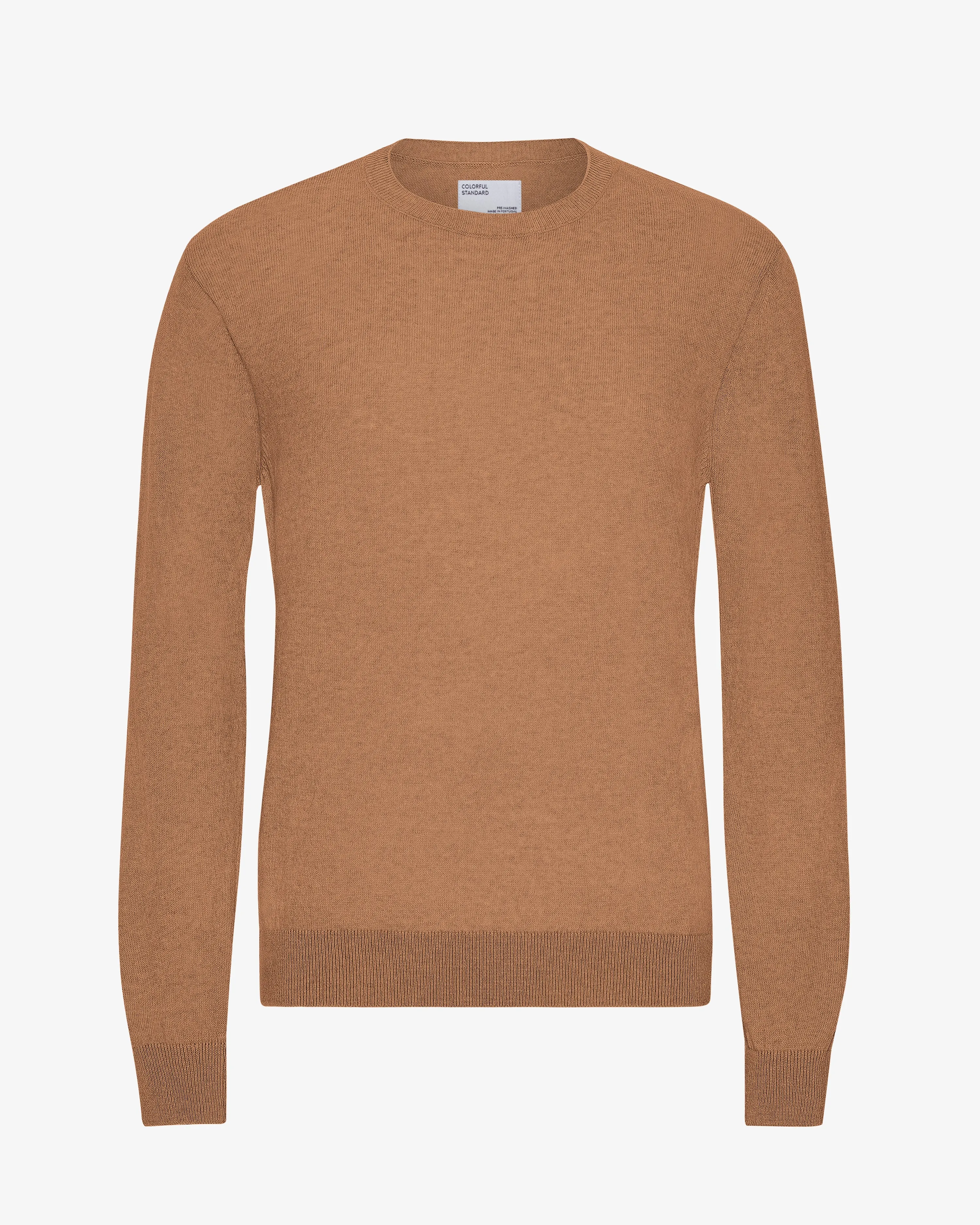 Light Merino Wool Crew - Sahara Camel