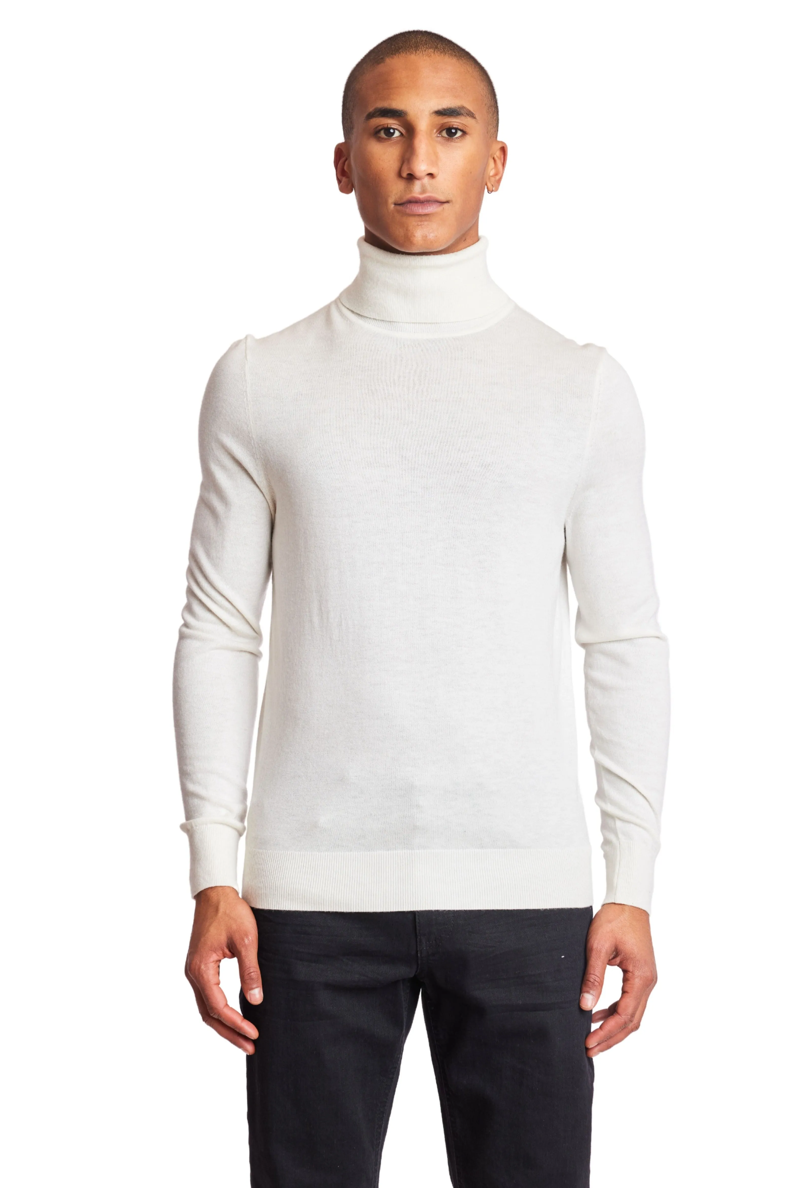 Luxe Fine Gauge Turtleneck - Ivory