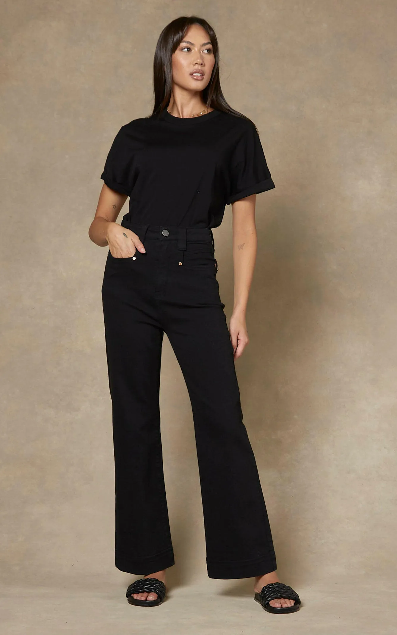 Maarte Black Wide Leg Jeans