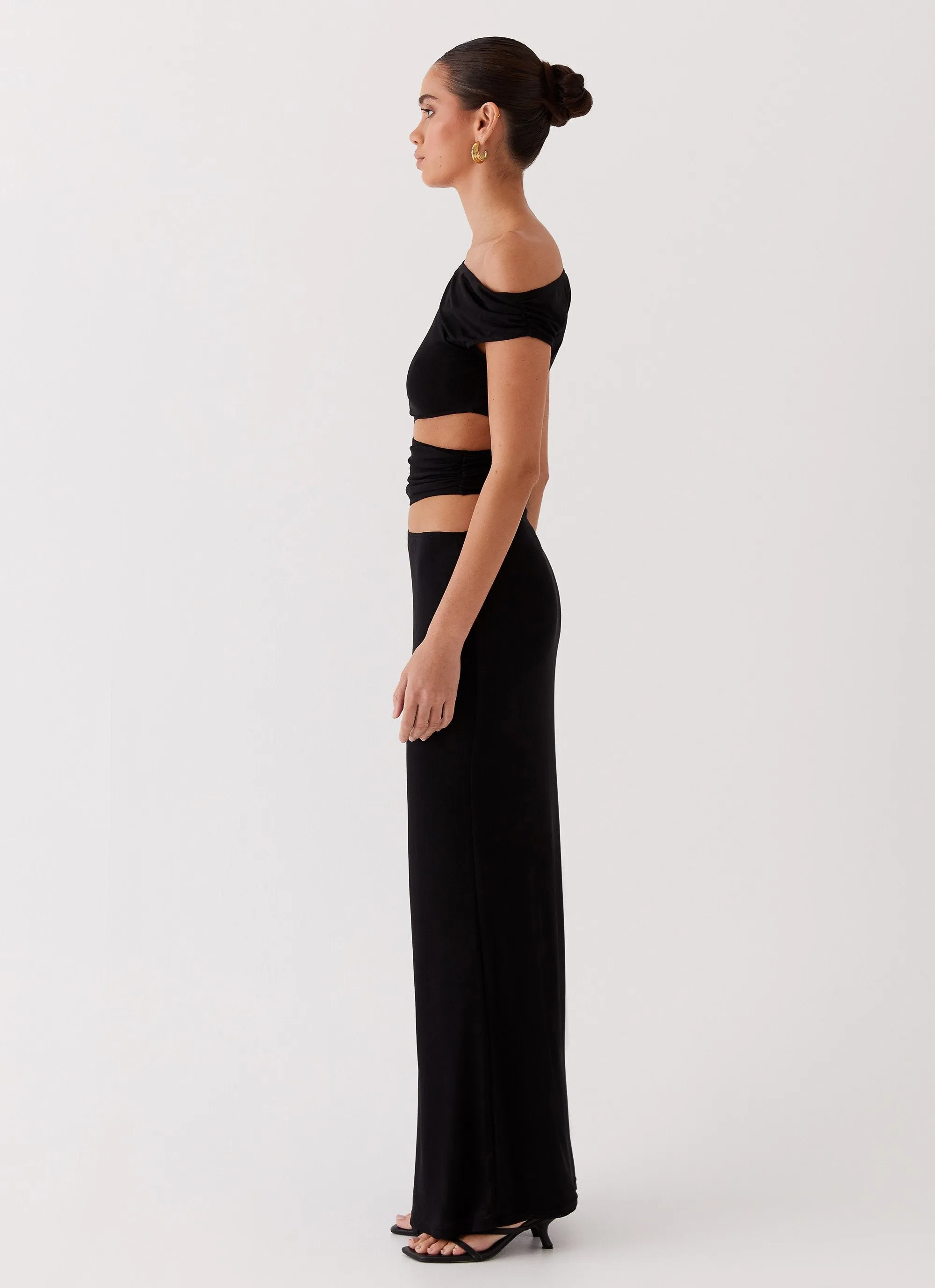 Margot One Shoulder Maxi Dress - Black