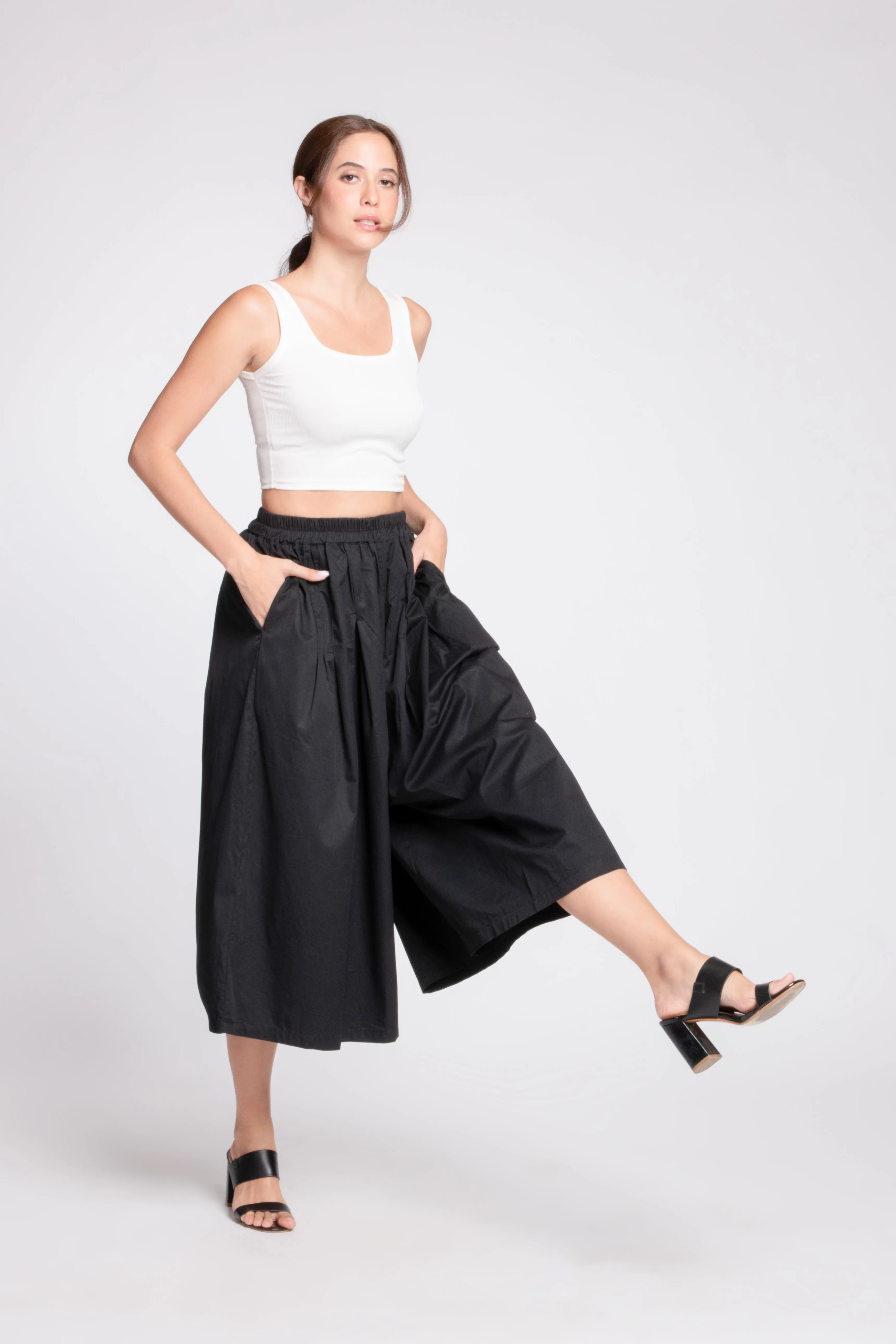 MARTON Wide Legged Culottes (BLACK)