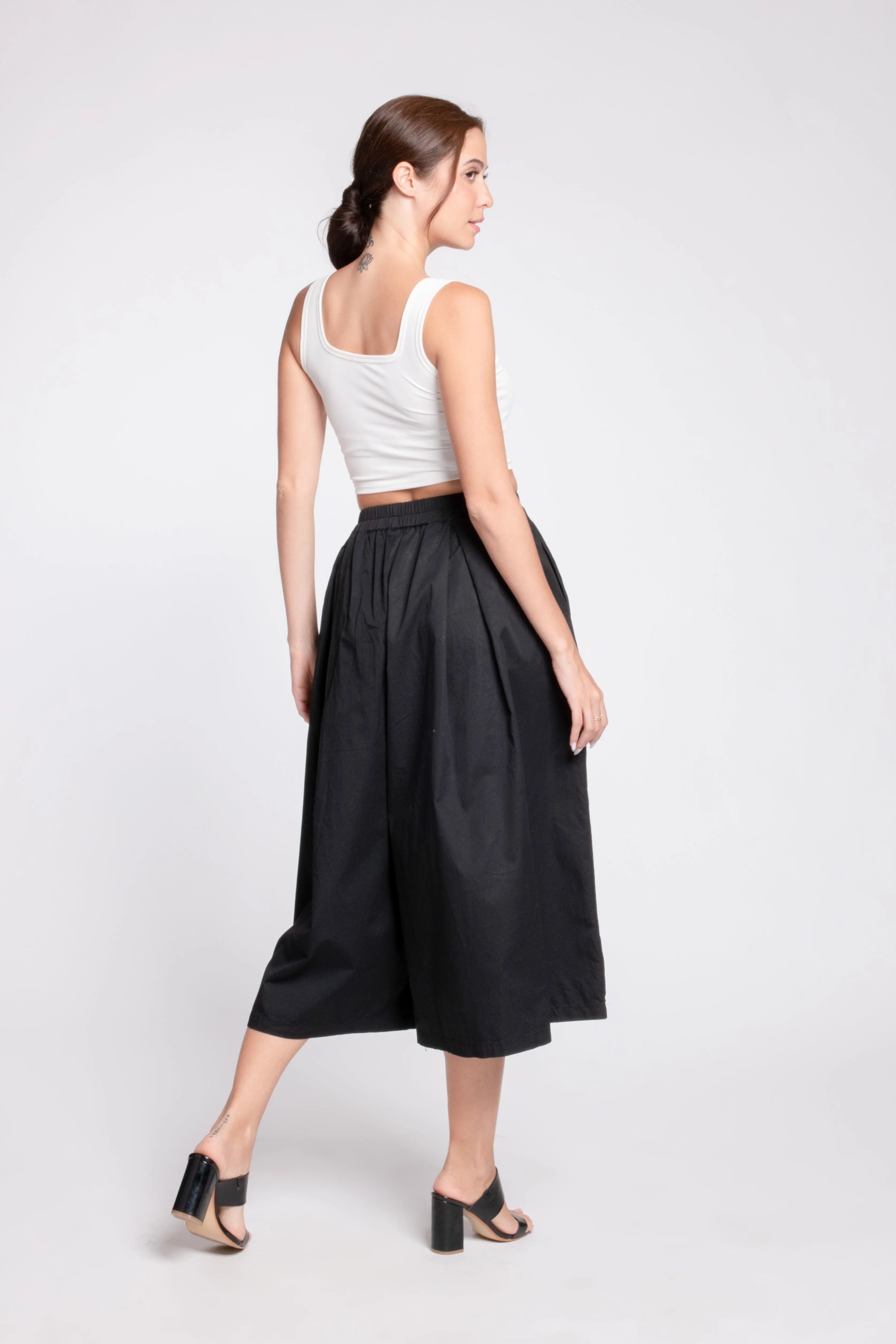 MARTON Wide Legged Culottes (BLACK)