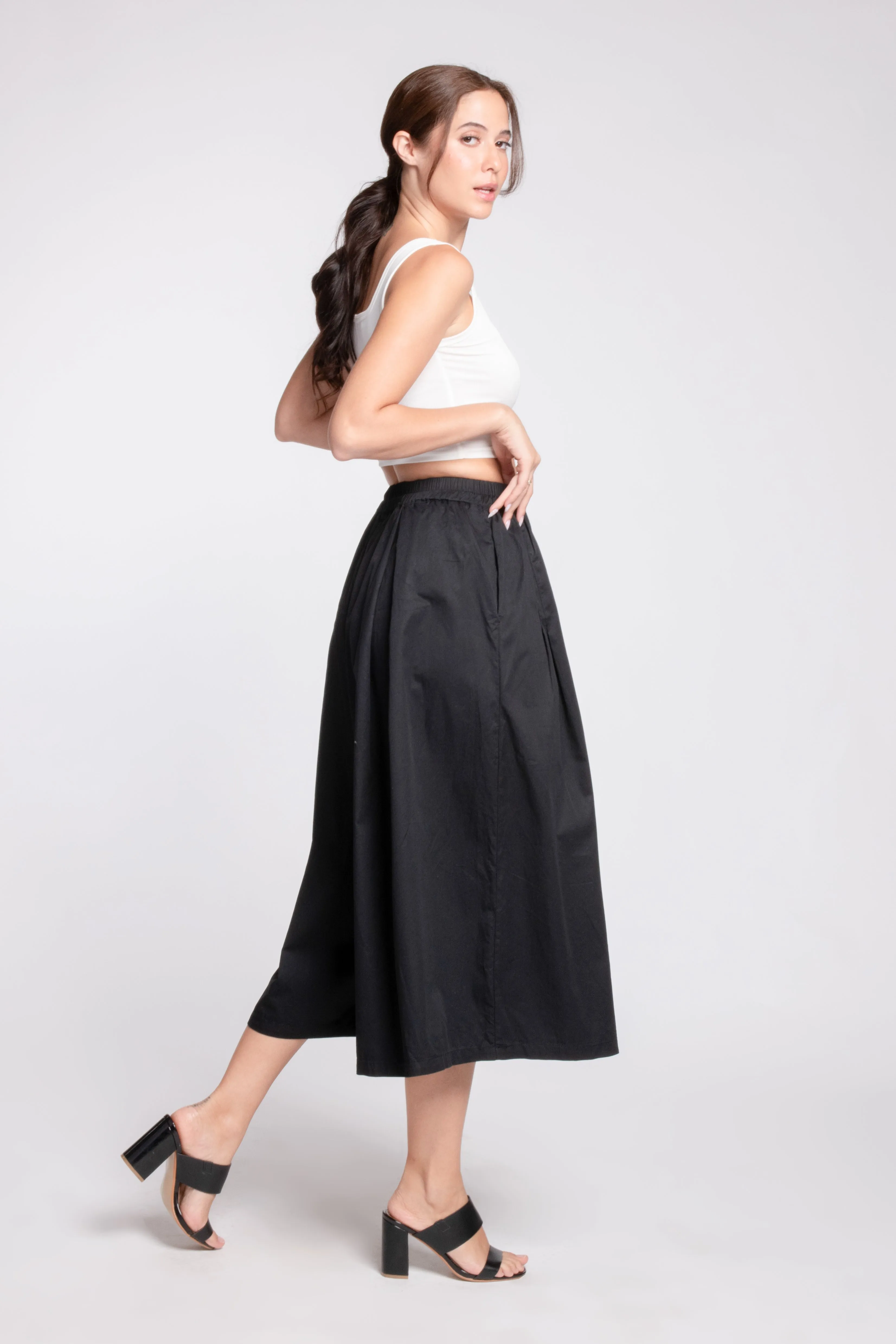 MARTON Wide Legged Culottes (BLACK)