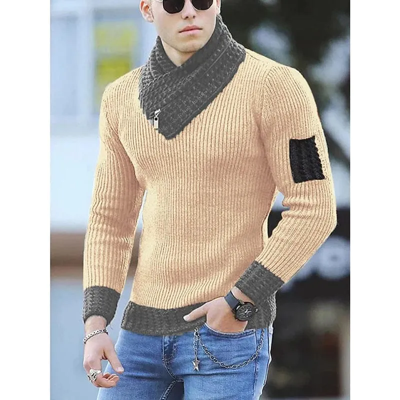 Men Winter Fashion Vintage Style Sweater Slim Fit Warm Pullover