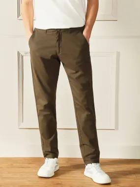 Men's Forest Green Solid Chinos