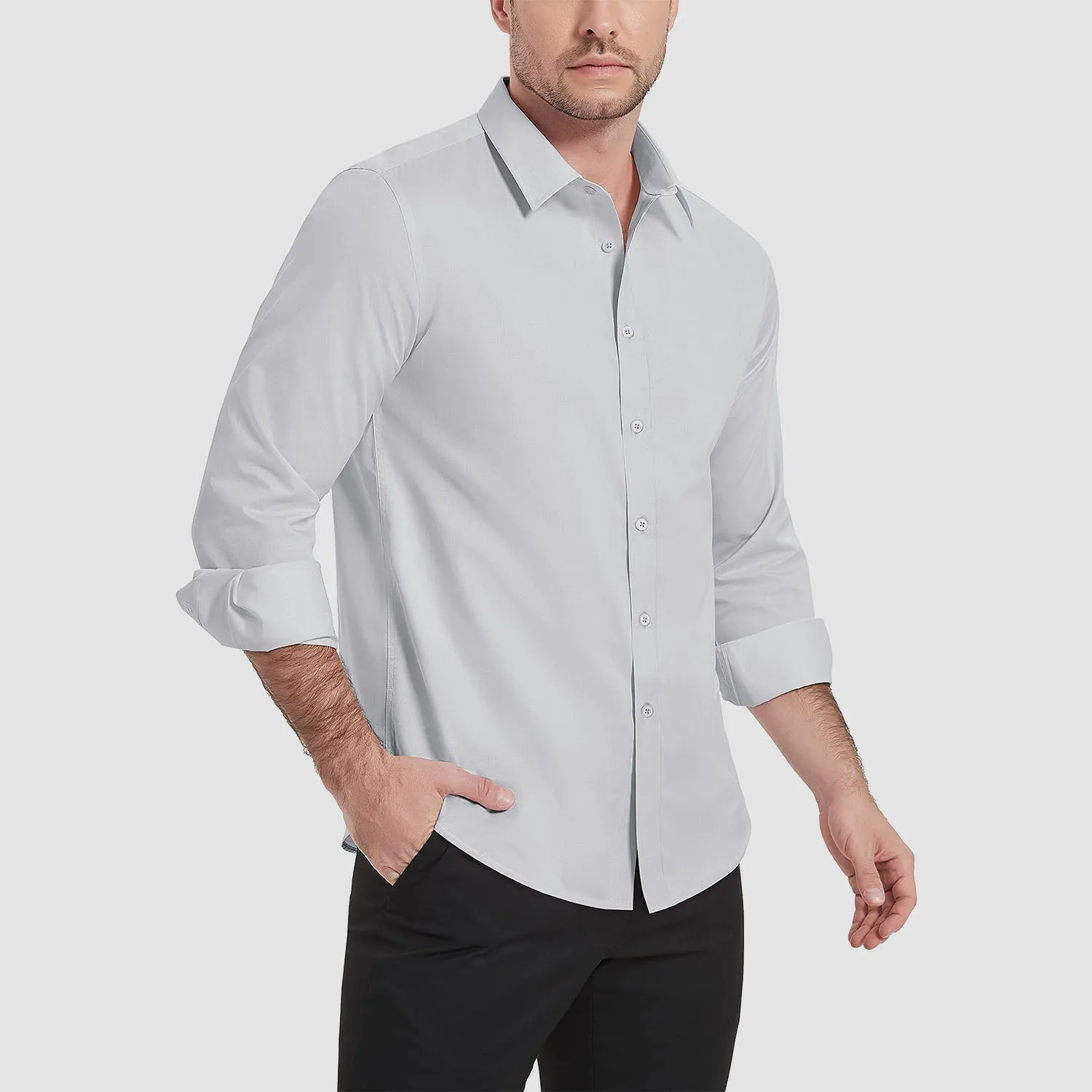 Men's Long Sleeve Uv Golf Shirts Wrinkle-Free Slim Fit Uv Golf Shirts