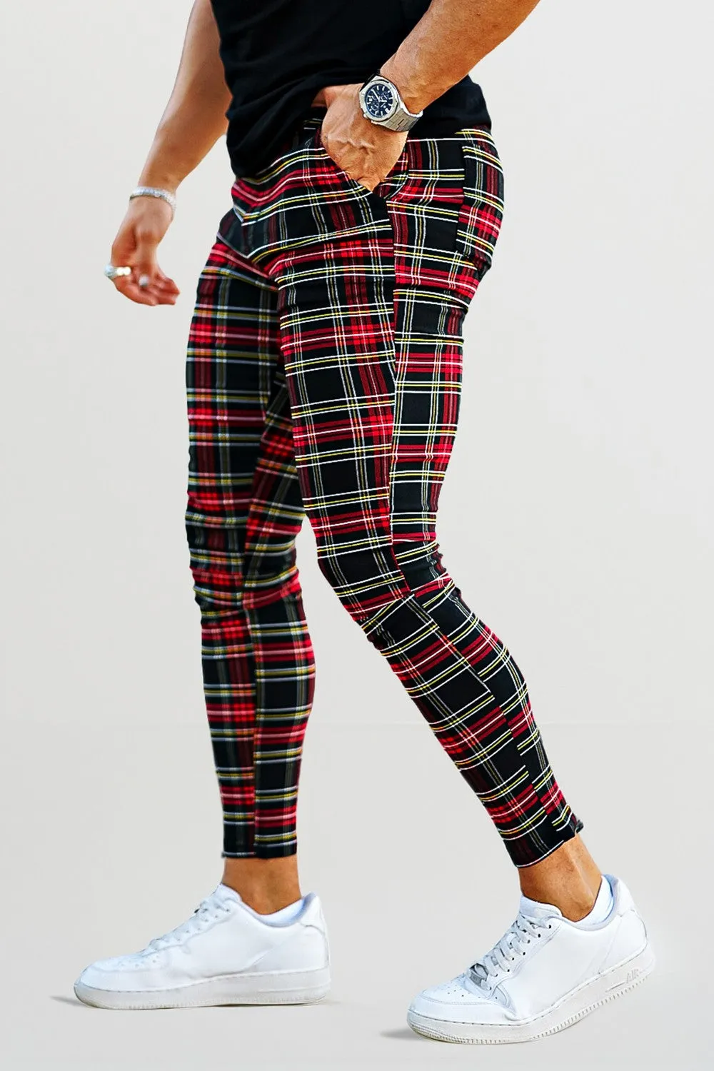 Men's Plaid Pant - Red & Yellow