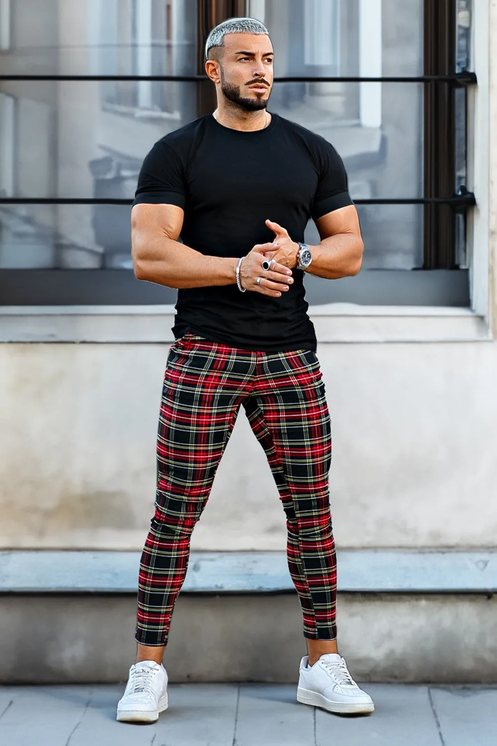 Men's Plaid Pant - Red & Yellow