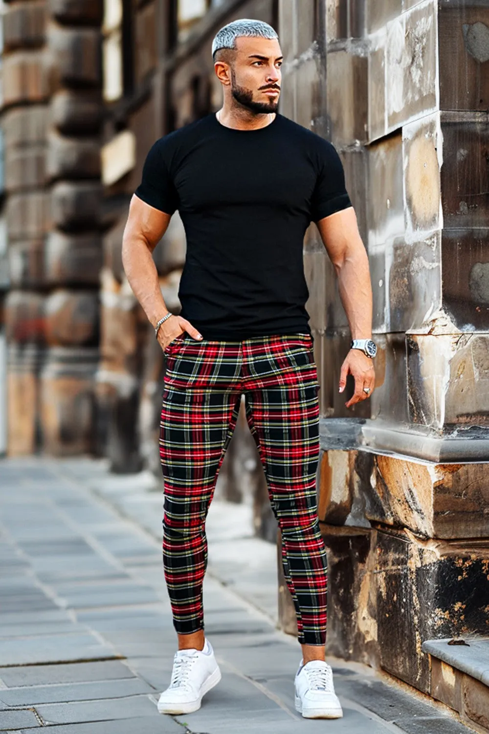 Men's Plaid Pant - Red & Yellow