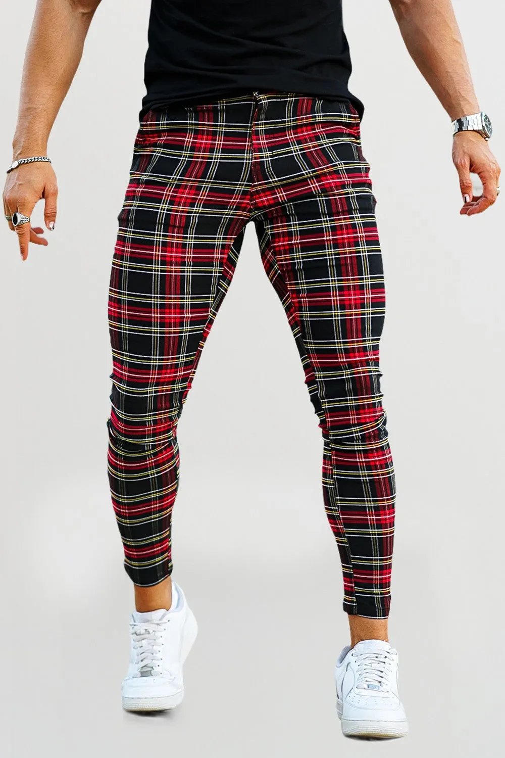 Men's Plaid Pant - Red & Yellow