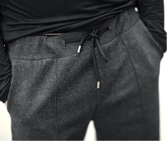 Men's Slim Rubber Waist Casual Pants