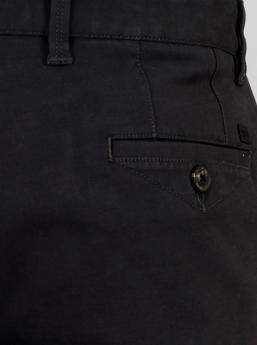 Midnight Grey Solid Slim Fit Chinos | JadeBlue