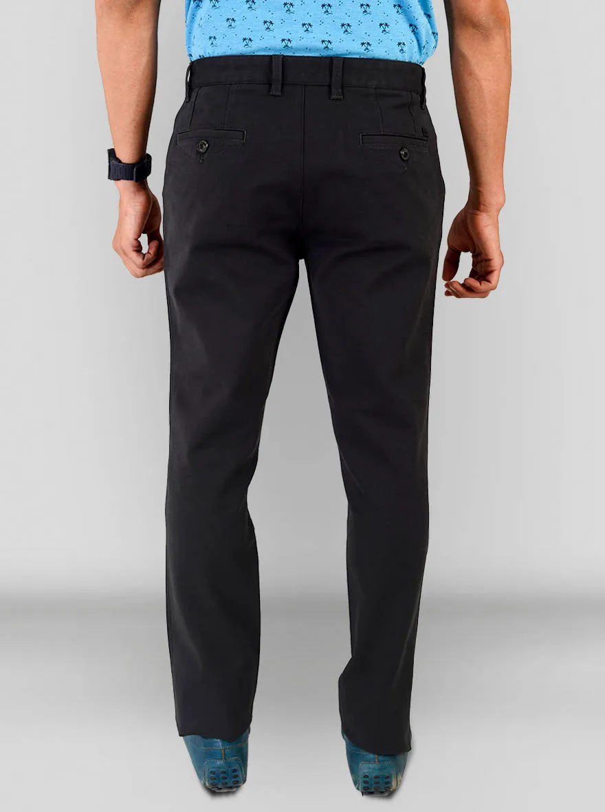 Midnight Grey Solid Slim Fit Chinos | JadeBlue