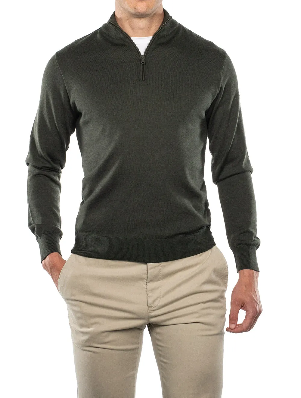 Mock-neck Jumper Olive