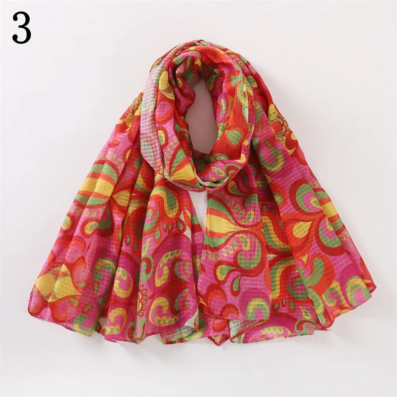 MYP014  Floral print scarf Beach scarf