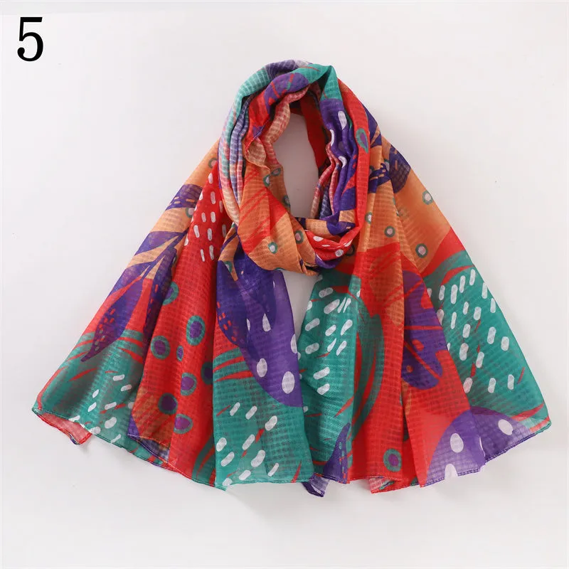 MYP014  Floral print scarf Beach scarf