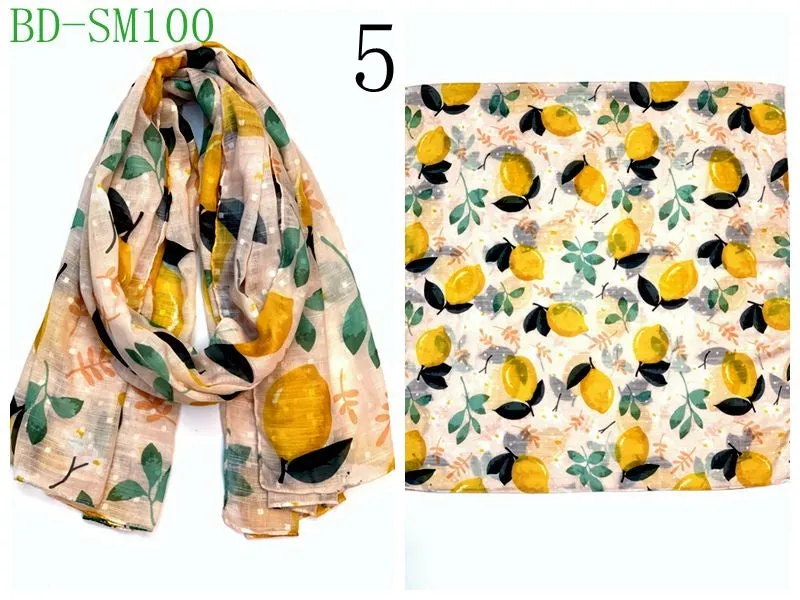 MYP020 Leopard print scarf Fruit printed scarf