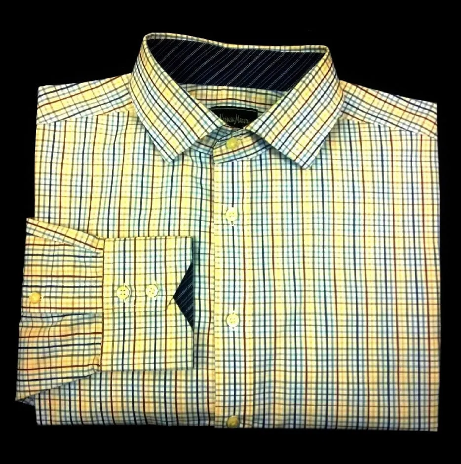 Neiman Marcus Tattersall Check Dress/ Fashion Shirt- size L