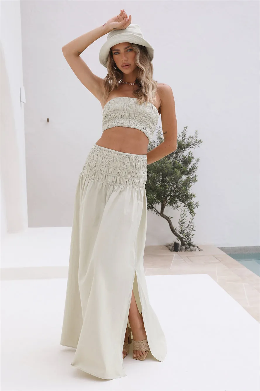 NUDE LUCY Oasis Poplin Maxi Skirt Eucalyptus