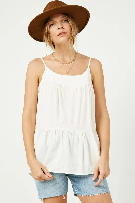 OFF WHITE TIERED CAMI TOP