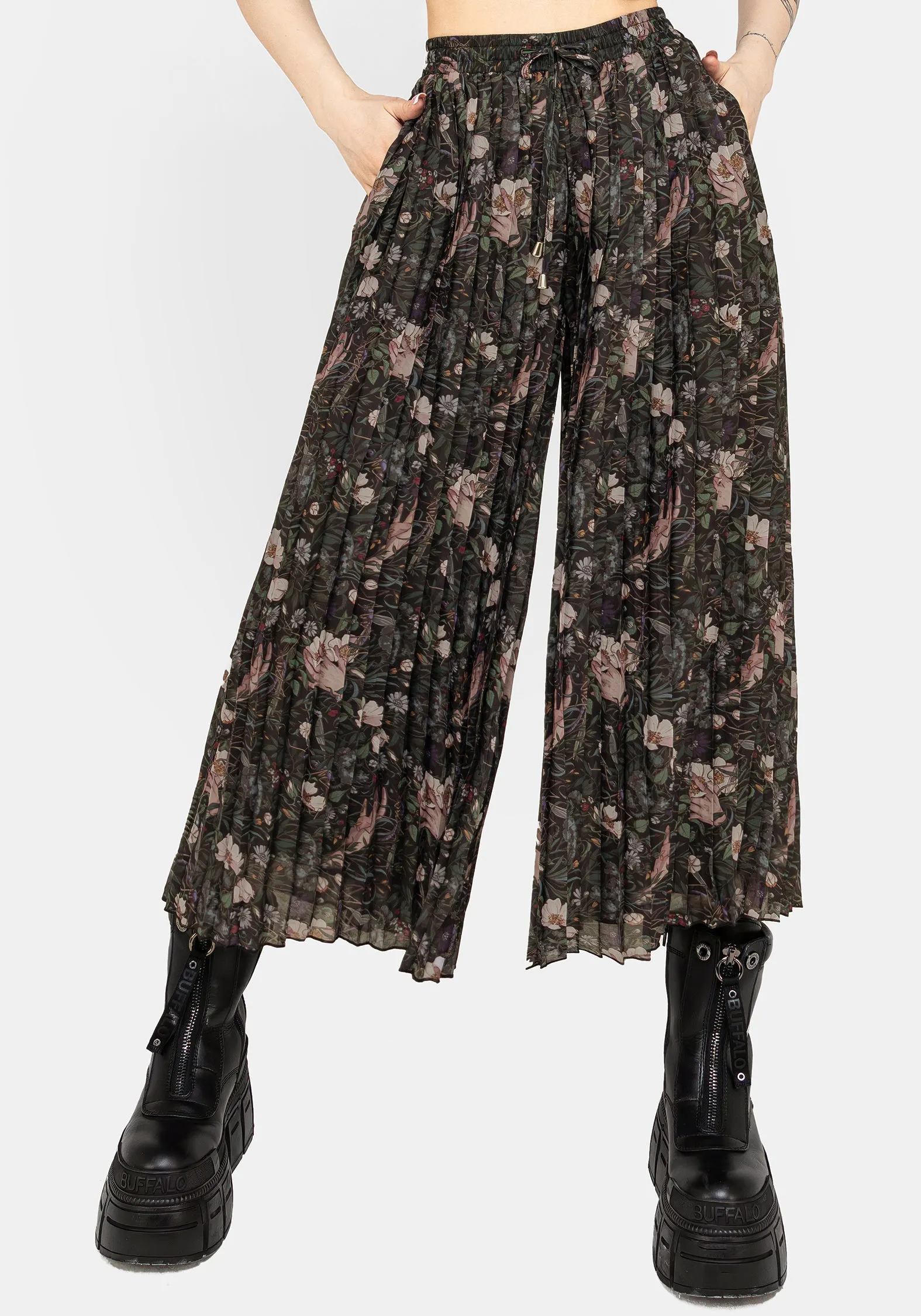 Ophelia Pleated Chiffon Culottes