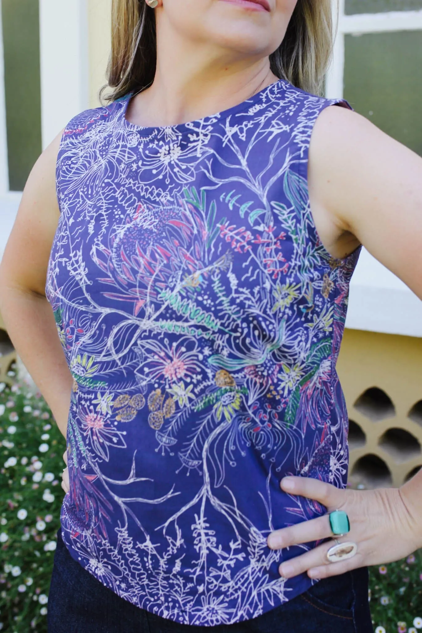 Organic Cotton Poplin Tank - Wildflowers